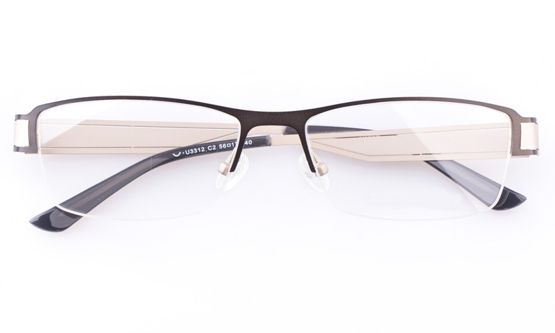 Vista First Stainless Steel Mensandwomens Oval Semi Rimless Optical Glasses